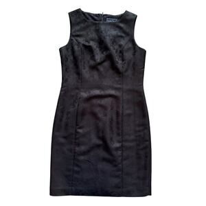 Laura Scott Sheath Dress Women Sz 10  Black Jacquard Floral Whimsigoth 90s Y2K